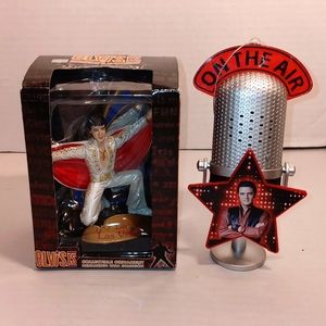 Elvis Presley Ornaments Trevco in Box Live in Vegas On the Air Singing Hound Dog